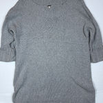 Free People  Grey Marled Knit Boat Neck Sweater Tunic 3/4 Sleeve Pullover LG Photo 0