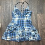 Love Shack Fancy  Blue Plaid Ruffle Dress Photo 1