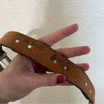 Justin Boots Vtg JUSTIN Leather Top Grain Western Belt Silver Square Concho 545BD Brown 36 Photo 6