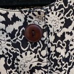 Maggy London Vintage Elegant Black & Tan Floral Button Down Midi Dress Size 12 Photo 7