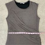 Three Dots  Draped Front Sleeveless Knit Dress Taupe M Photo 6