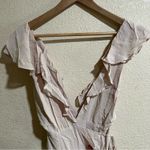 Reformation Champagne Cream Peppermint Ruffle Wrap Maxi Dress Photo 1