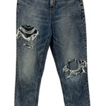 American Eagle  Curvy Mom Jeans Distressed Size 0 High Rise Ripped Denim Photo 0