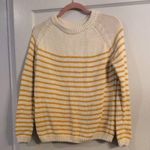 Tea N Rose Crew neck cotton dark yellow white sweater womens Medium stripes Photo 0