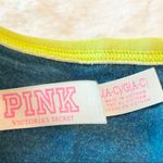 PINK - Victoria's Secret VS PINK Teal Blue & Neon Yellow T-Back Bralette Size Large Photo 6