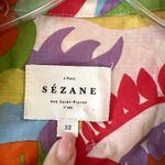 Sezane Tomboy Seventies Shirt Multi Red Green Button Front Size 32 XS Photo 2