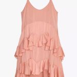 ZARA NWT salmon pink ruffled tiered layered mini dress - ZW collection Photo 9