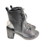 Free People  City Of Lights EU 39 US 9 Booties Lace Up Ankle Boots NEW Dark Blue Photo 4