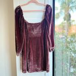 Aritzia  Wilfred Novella Velvet Puff Sleeve Mini Dress in Truffle Brown size 6 Photo 5