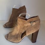 Vince Camuto Peep Toe Booties Western Heels Cutout 8.5M Buckle Sandals Photo 1