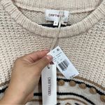 Driftwood NWT  Women's Tasseled Geo-Print Dropped-Shoulder Sweater - Cream Size S Photo 3