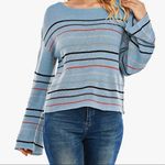 Women's L/S Striped Sweaters Off The Shoulder Size L Photo 2