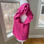 Gap Hot Pink Fuschia Cotton Crochet Ruffle Sleeveless Sheer Sweater Top Sz M Photo 1