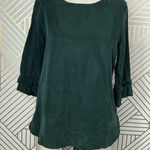 Ateliers De La Maille Green Cupro Ruffle Sleeve Top Size 1 / US Small Photo 0