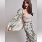 Patchwork Two Piece Set Gray and Green Size M Photo 3