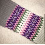 Light grey Colorblock fairisle grey scarf Gray Photo 2