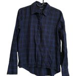Madewell  royal‎ blue plaid button down pullover shirt Photo 0