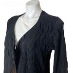 Eileen Fisher  Black Cardigan Open Front High Low Hem Cotton Viscose Size Medium Photo 4