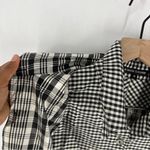 A'Nue Ligne Black‎ White Silk Gingham Layered Double Collared Shirt Size M Black Size M Photo 12