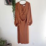 Shona joy  Twist Front Long Sleeve Cocktail Dress Mocha Sz 12 Photo 1
