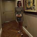 House Of CB  LEONI Brown Puppytooth Check Bodycon Mini Dress NWOT Size L longer Photo 2