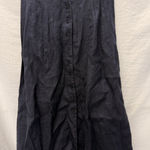 Reformation  Orzo Linen MIDI‎ High Waist Skirt in Black Corvette 2 Button Front Photo 0