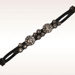 NWOT! Pretty leather strap with rhinestone Black Photo 1