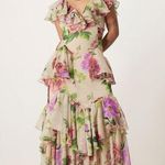 ASOS  DESIGN Petite scoop neck flutter sleeve ruffle tiered midaxi dress in lilac Photo 0