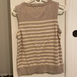 Pact Women's Tan Striped Sleeveless Sweater Photo 1