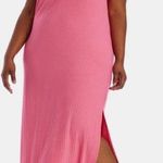 1. State  ribbed maxi pink dress ruched front slit side women plus Size 2X Photo 0