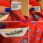 Diane Von Furstenberg VINTAGE 1990'S  TOMATO RED NOVELTY BLOUSE (M) Photo 12