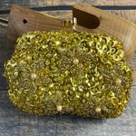 Vintage Handmade Golden Embellished Coin Purse Gold Photo 0
