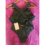 Juicy Couture One Piece High Neck Swimsuit with Grommets in Black NWT Size M Photo 4