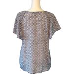 Como Black Blue and White Patterned Top Size Small Photo 1