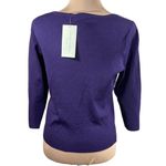 Laura Ashley New Petite Pullover Sweater Purple Scoop Neck Size PM Petite Medium Photo 2