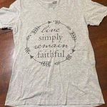 Simply Faithful Gray V Neck T-Shirt Shirt Live Simply Remain Faithful Sz Small Photo 0