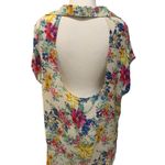 Lucca Couture  | Floral print button down open back top size medium Photo 1