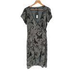 Disturbia Gloriana Floral Print Chiffon Midaxi Wrap Dress size 8 Midi Maxi NWT Gray Photo 2