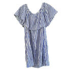 J.Crew NWT Women's Off Shoulder Striped Beach Cover-Up Casual Day Dress Size XS Photo 5