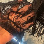 Velvet & Beaded Black Lace Up Women's Built in Corset Top size M Size M Photo 7