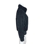 Zella  Fleece Bomber Jacket Black Teddy Fleece Insulated Long Sleeve Zip Up Photo 2
