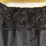Max and Cleo Rosette Trim Strapless Taffeta Dress Sz 4 Black Photo 4