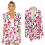For Love & Lemons For Love & Lemons Tanner Boyfriend Blazer In Pink Floral Plus Size 1X Photo 1
