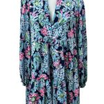 Lilly Pulitzer  Multicolor Tropical Floral Long Sleeve Mini Swing Shift Dress S Photo 0