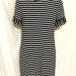 SheIn  Striped Ruffle Sleeve Dress Black White Size Small Photo 4