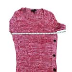 Ann Taylor  Red Pink Marled Ribbed Side Button Sweater sz M Photo 5