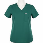 FIGS Technical Collection Womens Medium Catarina Emerald Green Scrub Top Photo 0