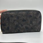Adrienne Vittadini Womens Black Long Zip Around Wallet CC Slot Cheetah Pebbles Photo 3