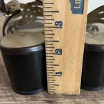 East 5th Vintage  Brown Leather Open Toe Heels Shoes Women’s Size 6 Buckle Photo 9