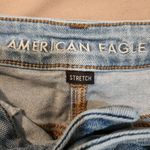 American Eagle  Stretch Denim Cuffed Mom Jean Shorts Blue Casual Summer Size 4 Photo 4